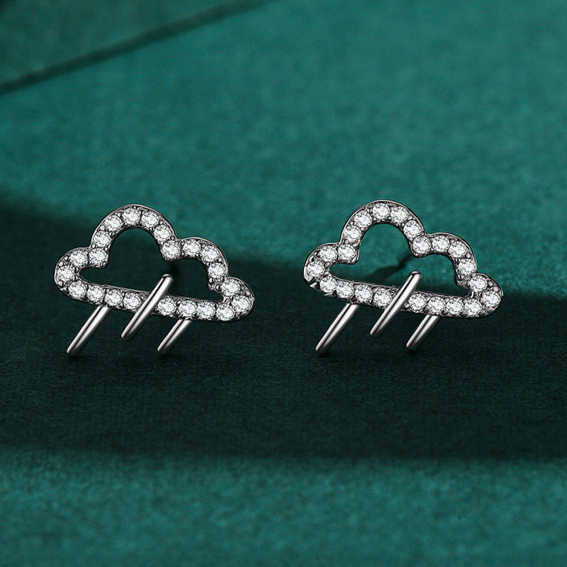Silver Rain Cloud Earrings