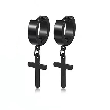 Titanium Steel Cross Earrings
