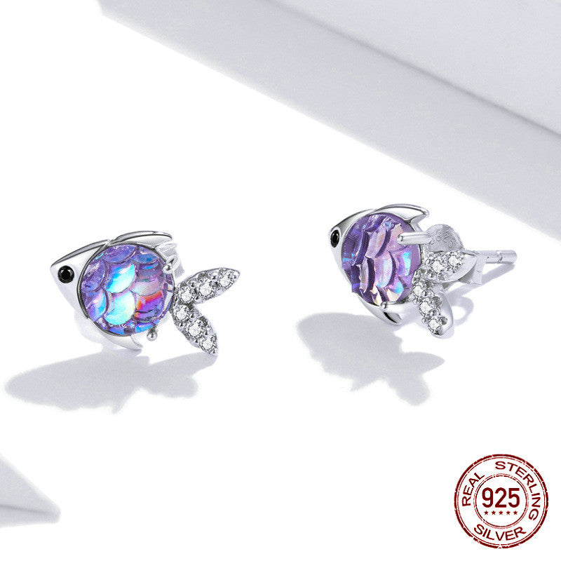 Colorful Fish Sterling Silver Earrings