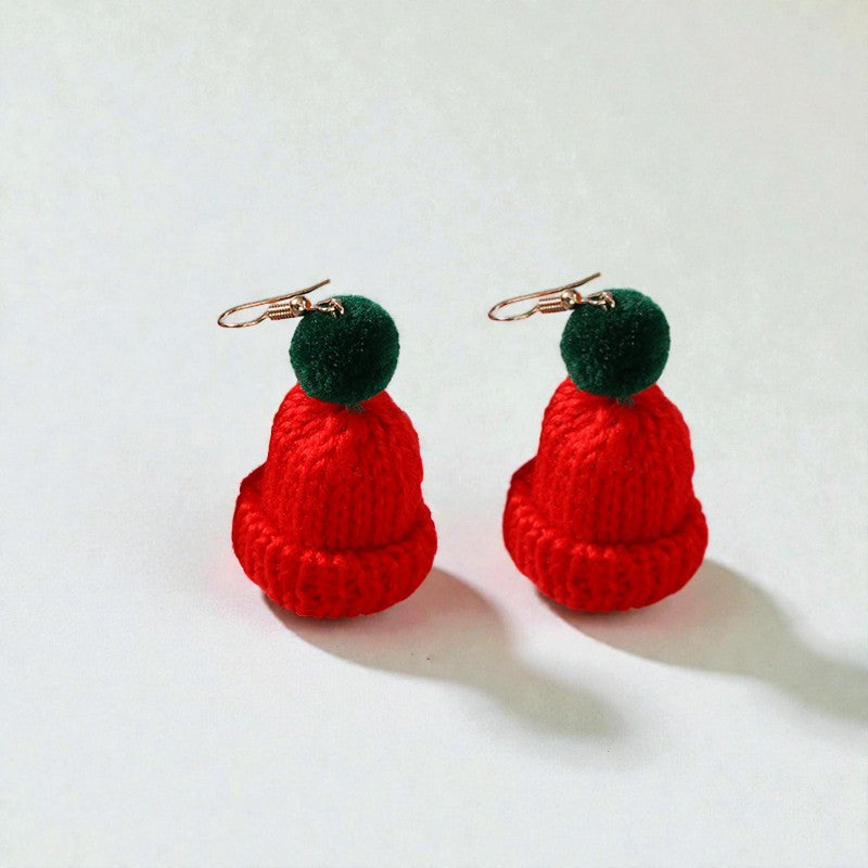 Knitted Winter Hat Earrings