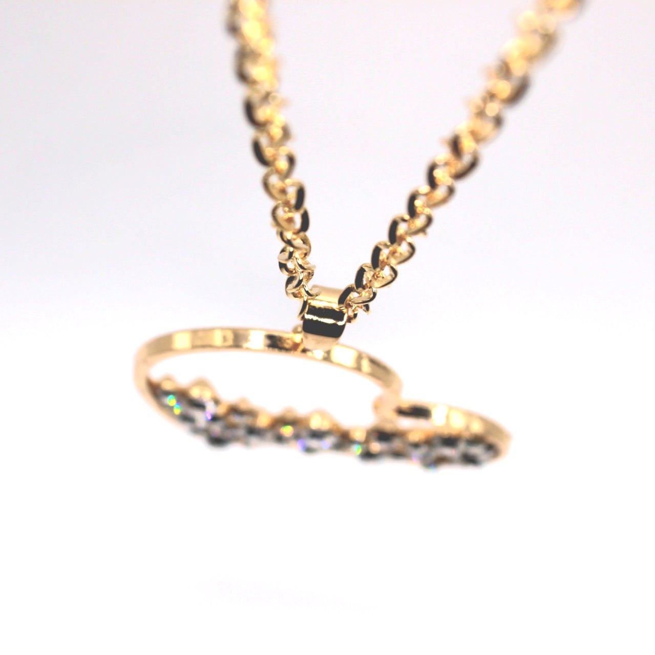 Large Heart Filled Rhinestone Necklace - Uniqua Treasures