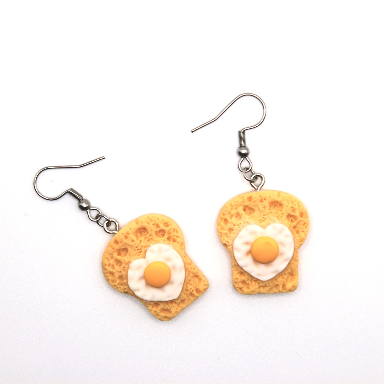 Toast and Heart Egg Earrings - Uniqua Treasures