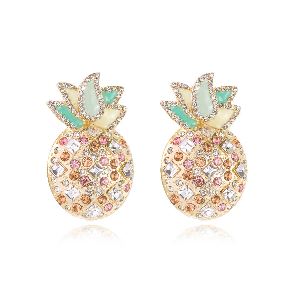 Diamond Pineapple Earrings - Uniqua Treasures