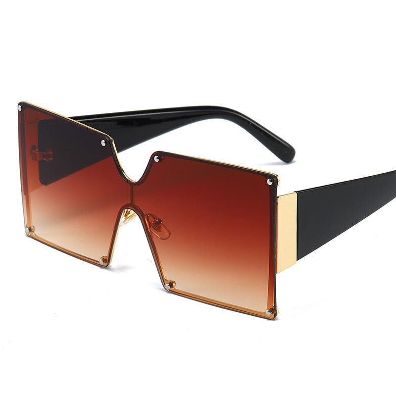 Oversized Square Gold Framed Sunglasses - Uniqua Treasures