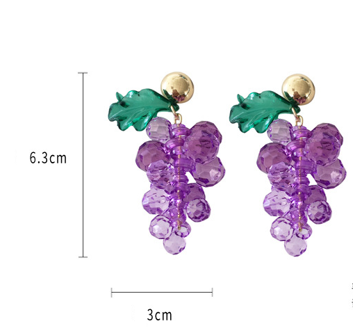 Large Grape Earrings - Uniqua Treasures