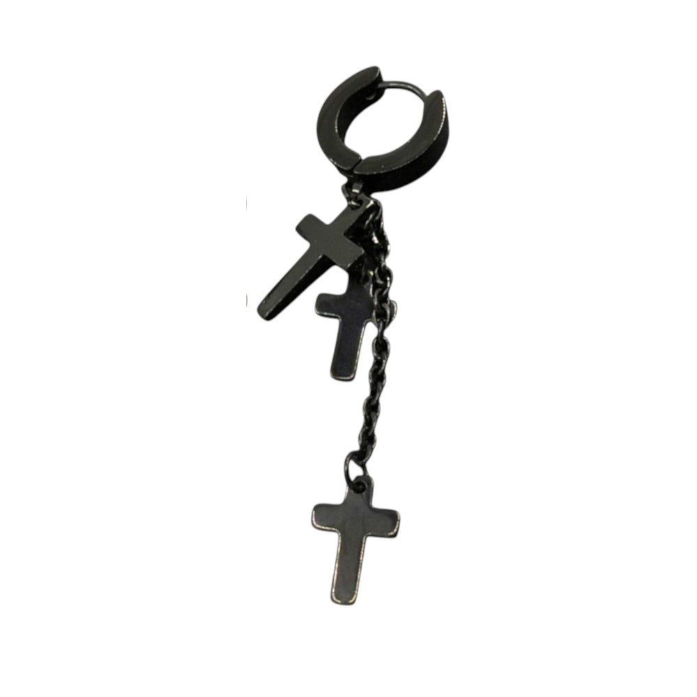 Stainless Steel Triple Cross Earrings