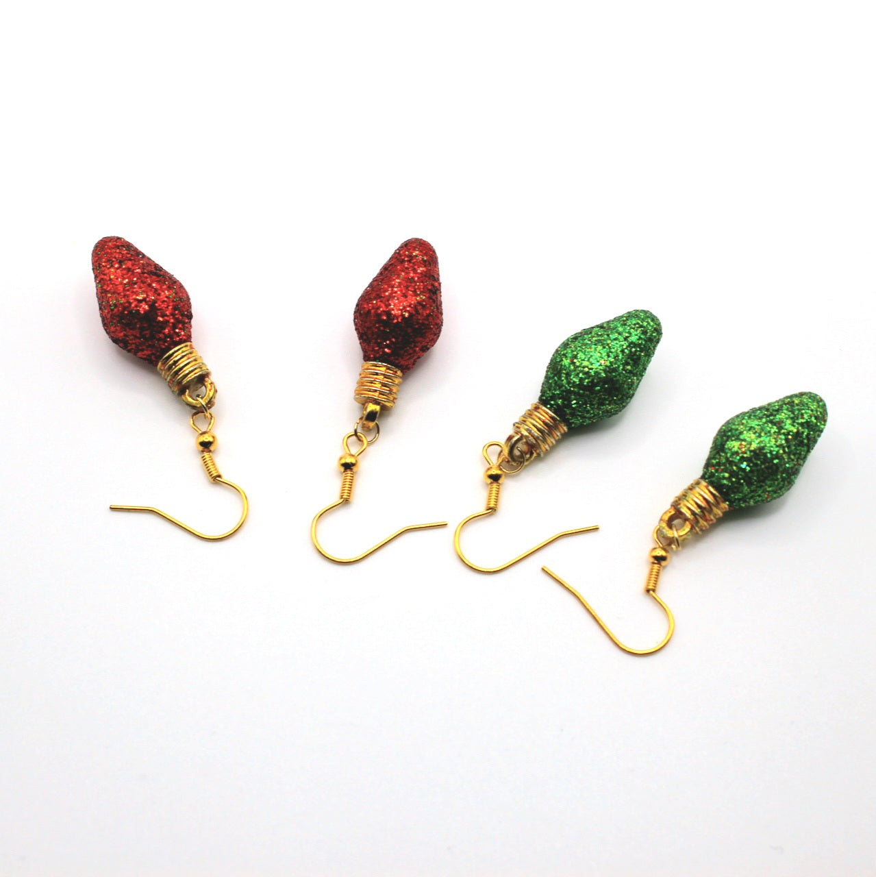 Christmas Glitter Light Bulb Earrings - Uniqua Treasures