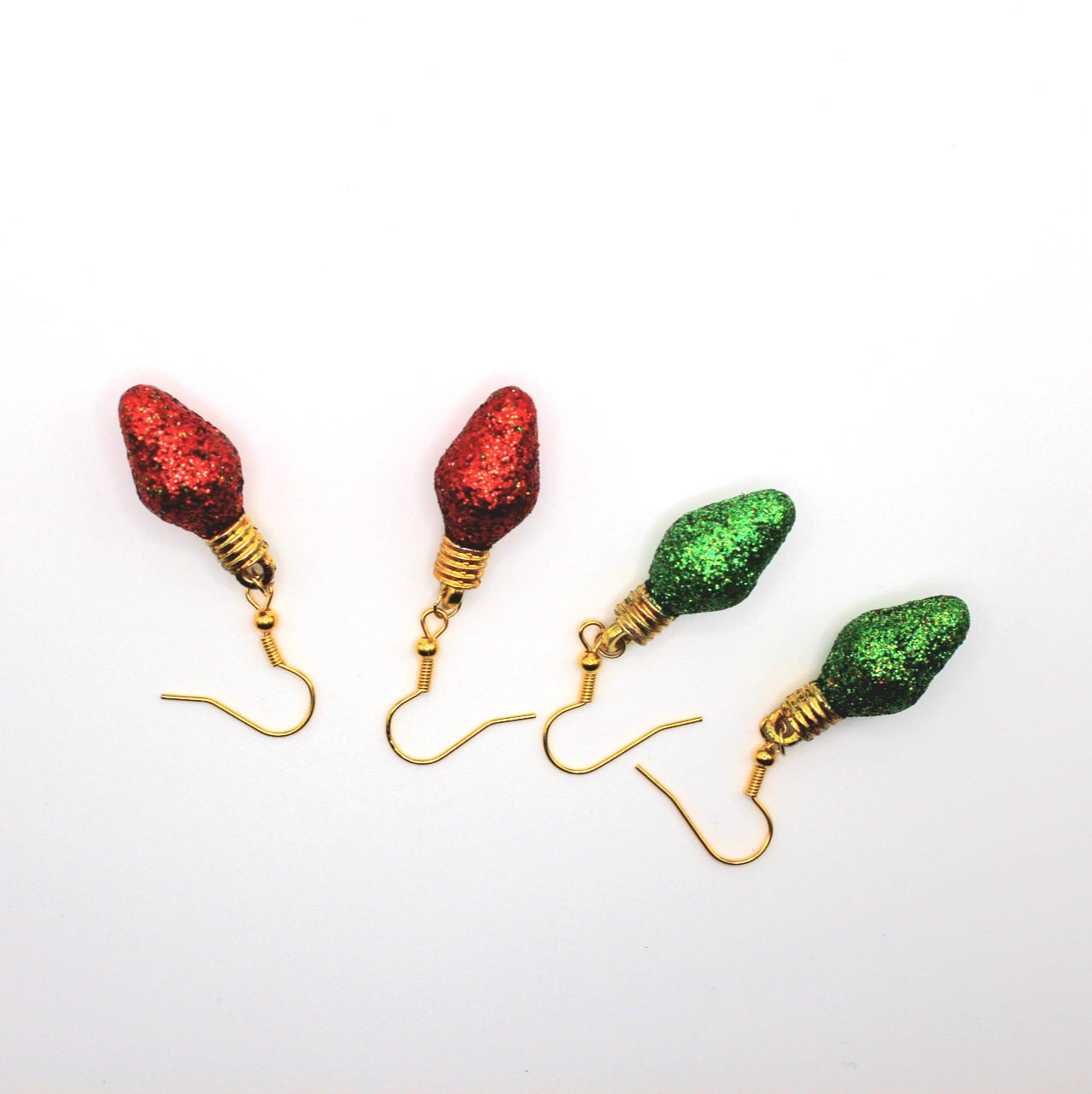 Christmas Glitter Light Bulb Earrings - Uniqua Treasures