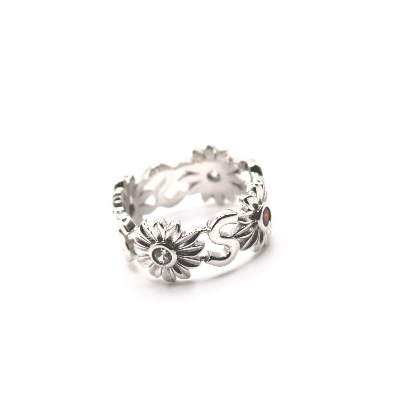 Sterling Silver Initial Birthstone Ring - Uniqua Treasures