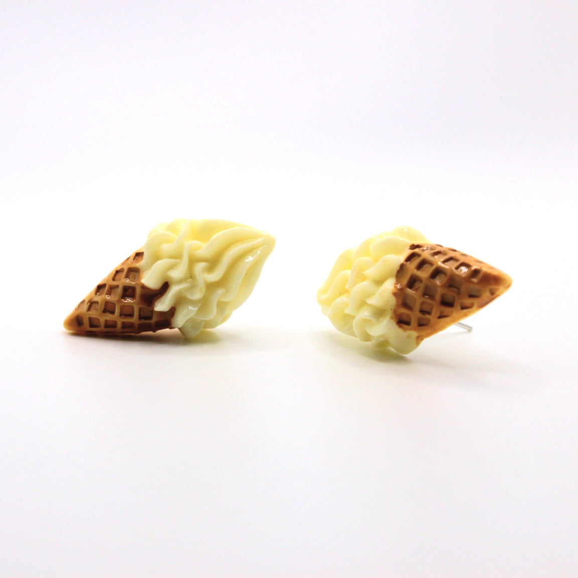 Vanilla Ice Cream Cone Earrings - Uniqua Treasures