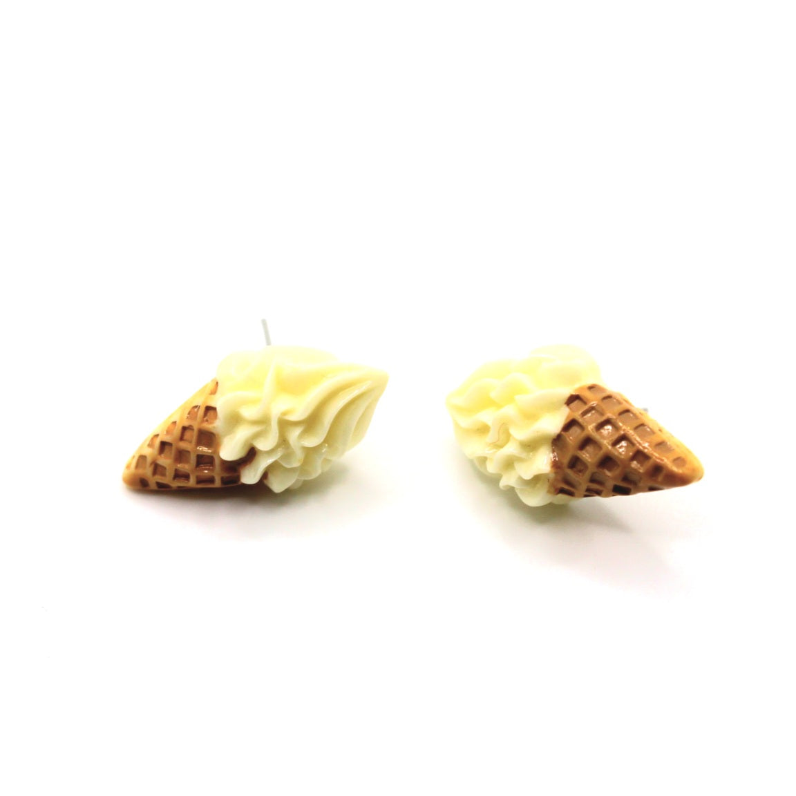 Vanilla Ice Cream Cone Earrings - Uniqua Treasures