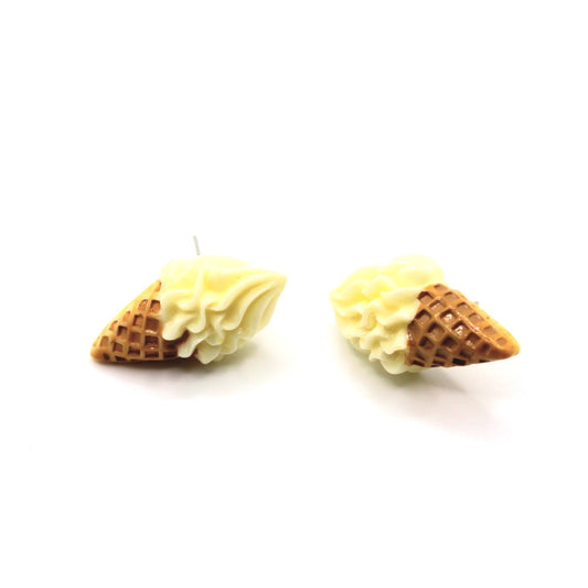 Vanilla Ice Cream Cone Earrings - Uniqua Treasures