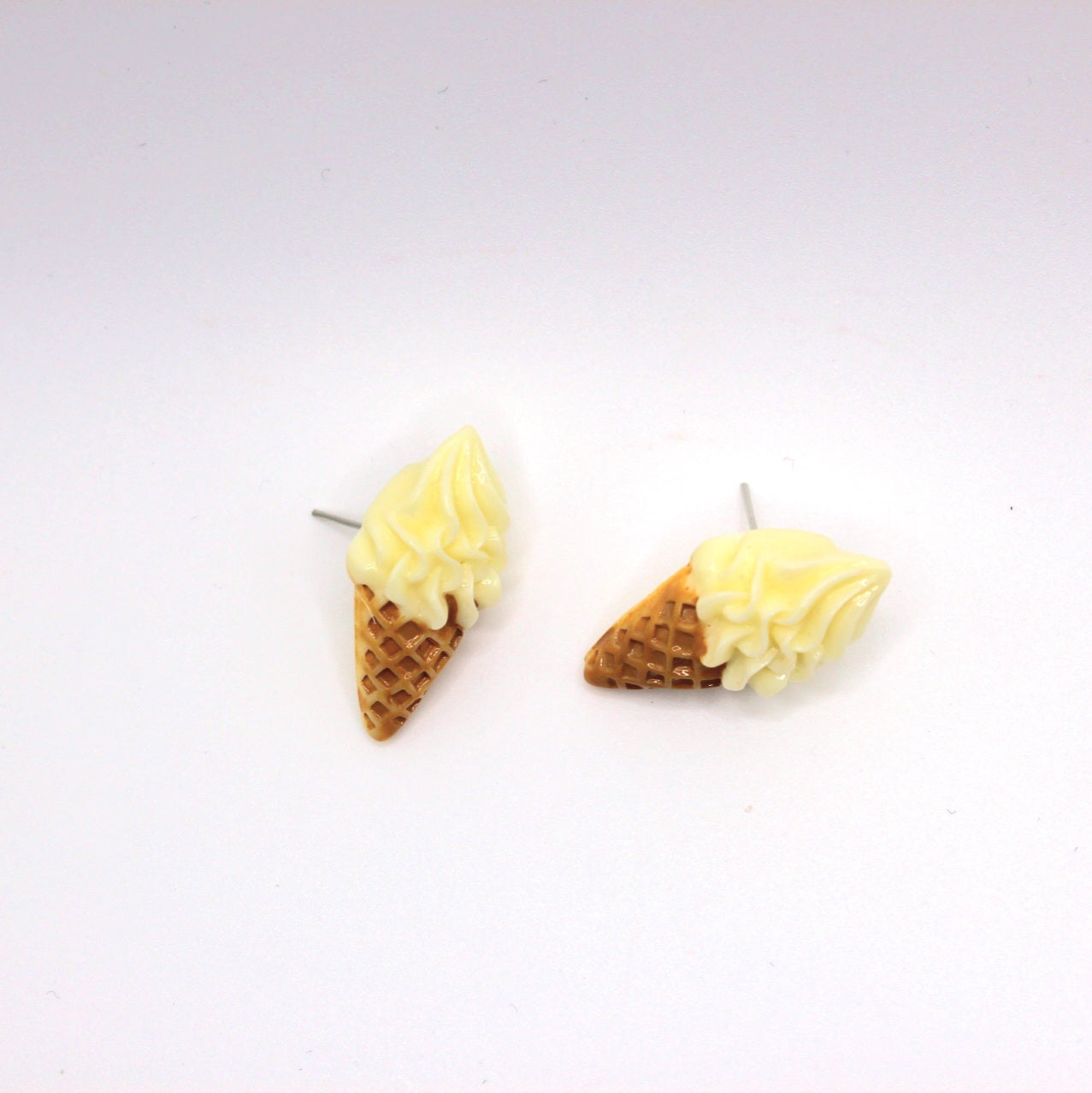 Vanilla Ice Cream Cone Earrings - Uniqua Treasures