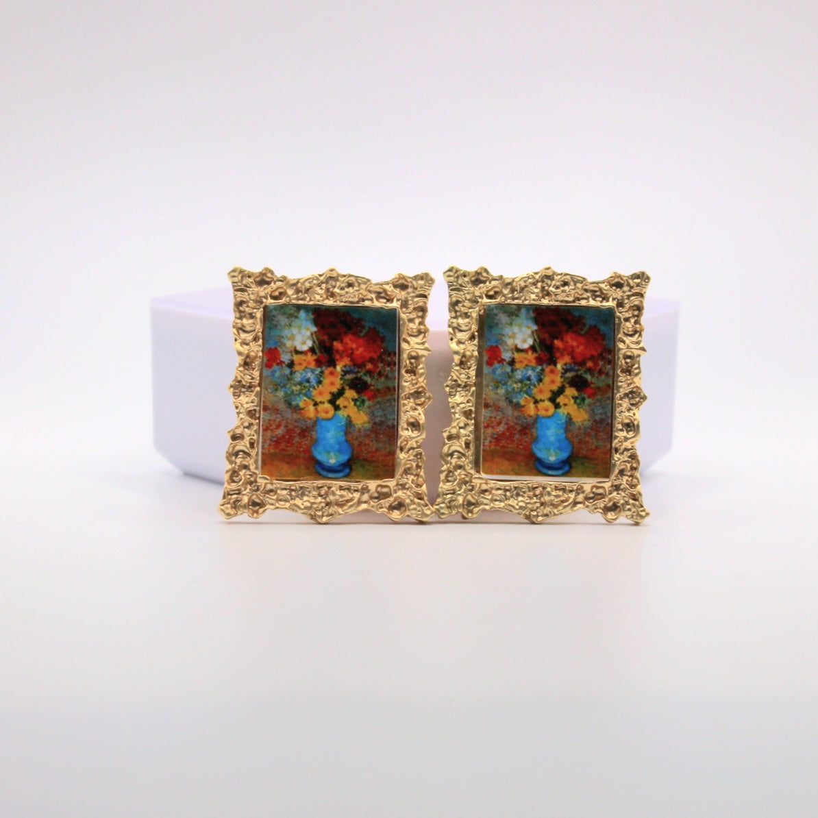 Vintage Portrait Picture Frame Earrings - Uniqua Treasures