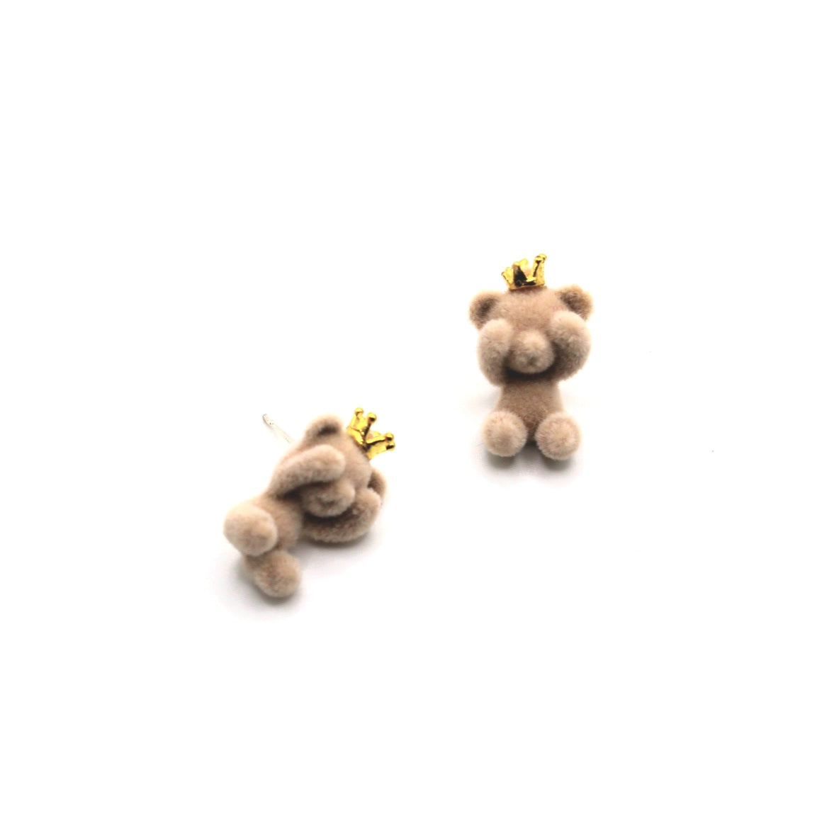 Crowned Teddy Bear Earrings - Uniqua Treasures