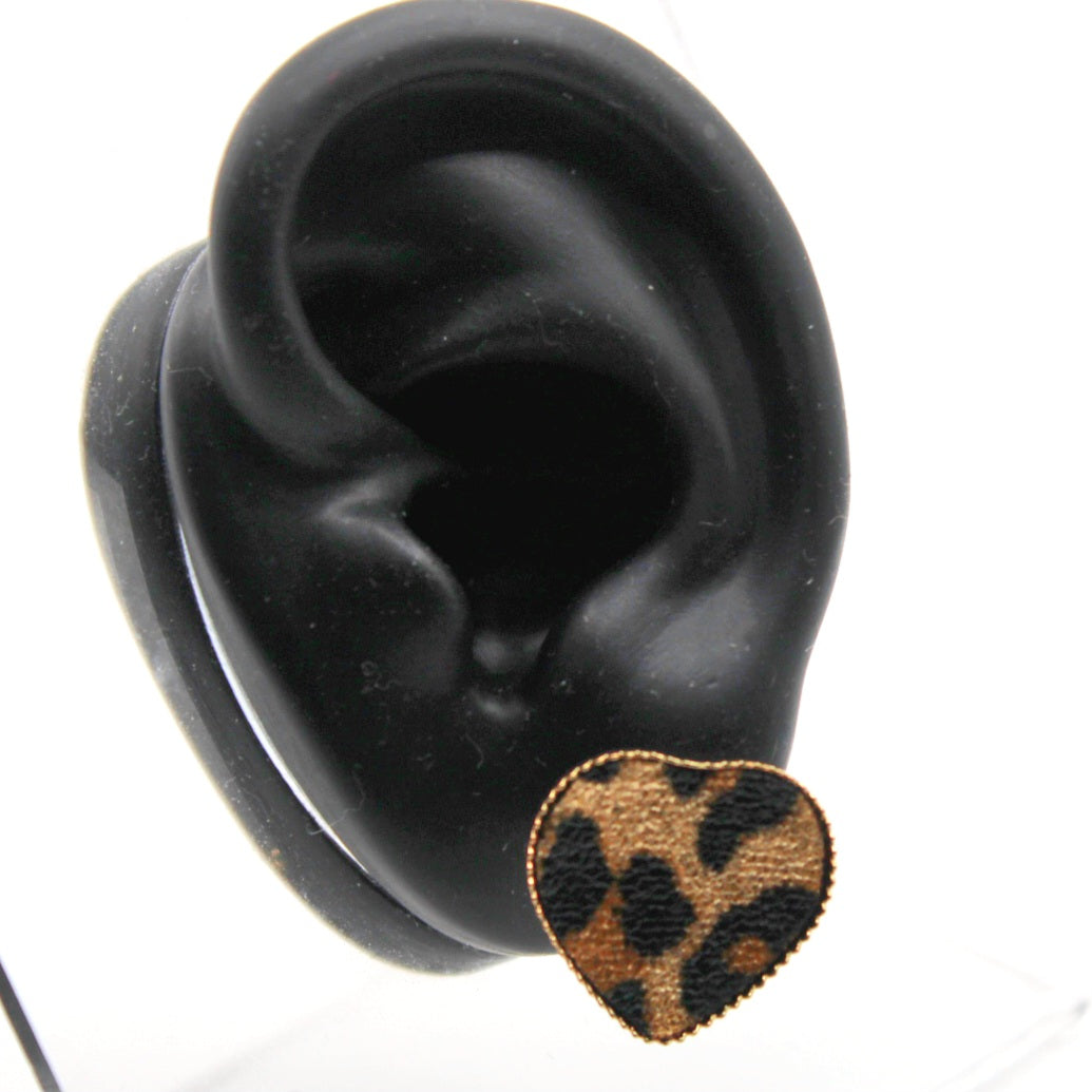 Cheetah Print Heart Earrings - Uniqua Treasures