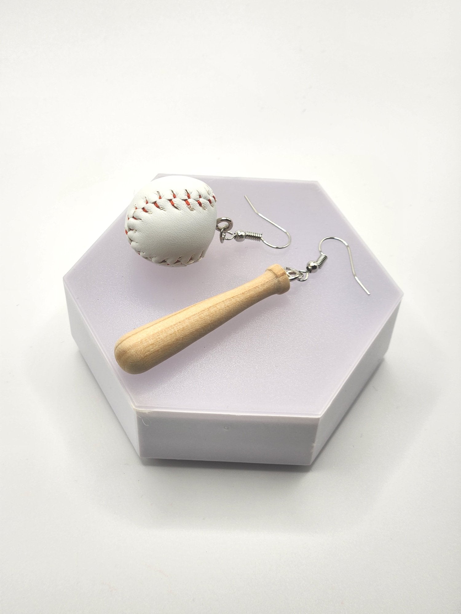 Asymmetrical Baseball and Bat Earring - Uniqua Treasures