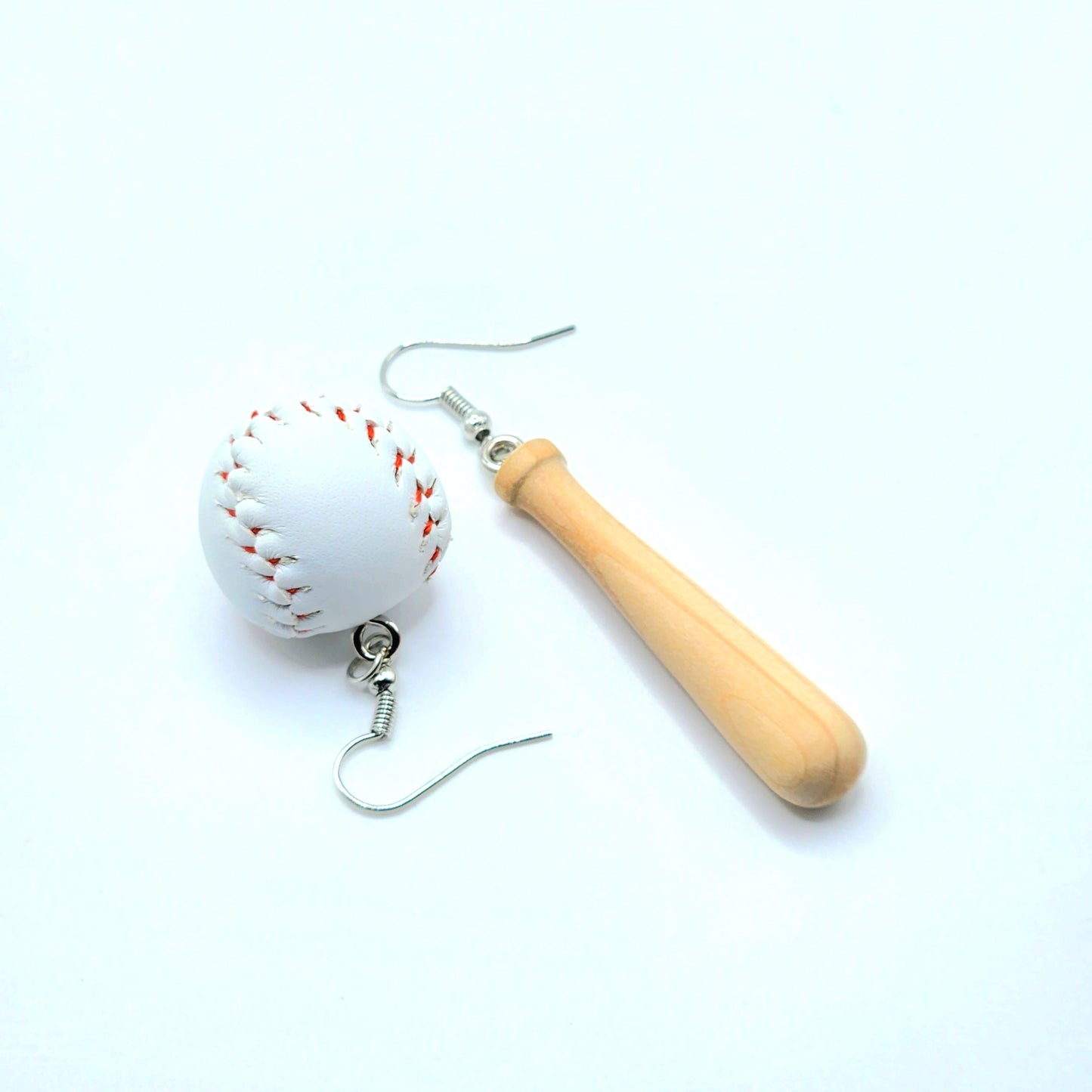 Asymmetrical Baseball and Bat Earring - Uniqua Treasures