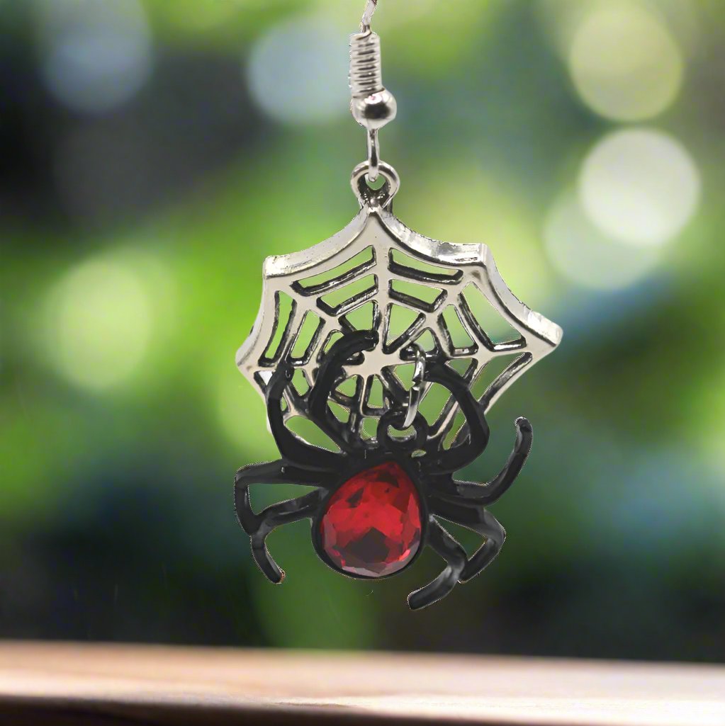 Crawling Spider Web Earrings - Uniqua Treasures