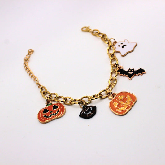 Halloween Gold Charm Bracelet - Uniqua Treasures