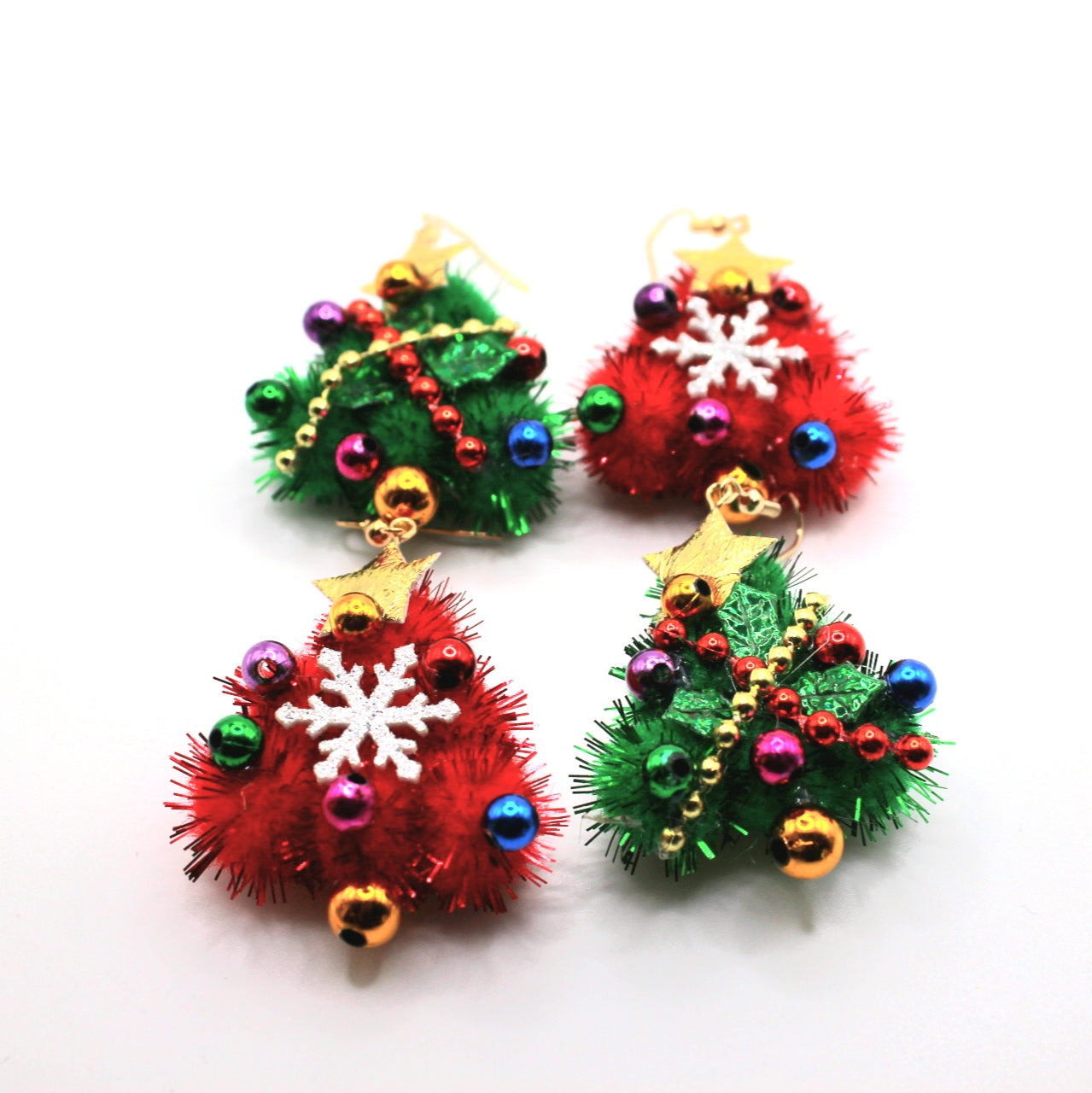 Soft Christmas Tree Ornament Earrings - Uniqua Treasures