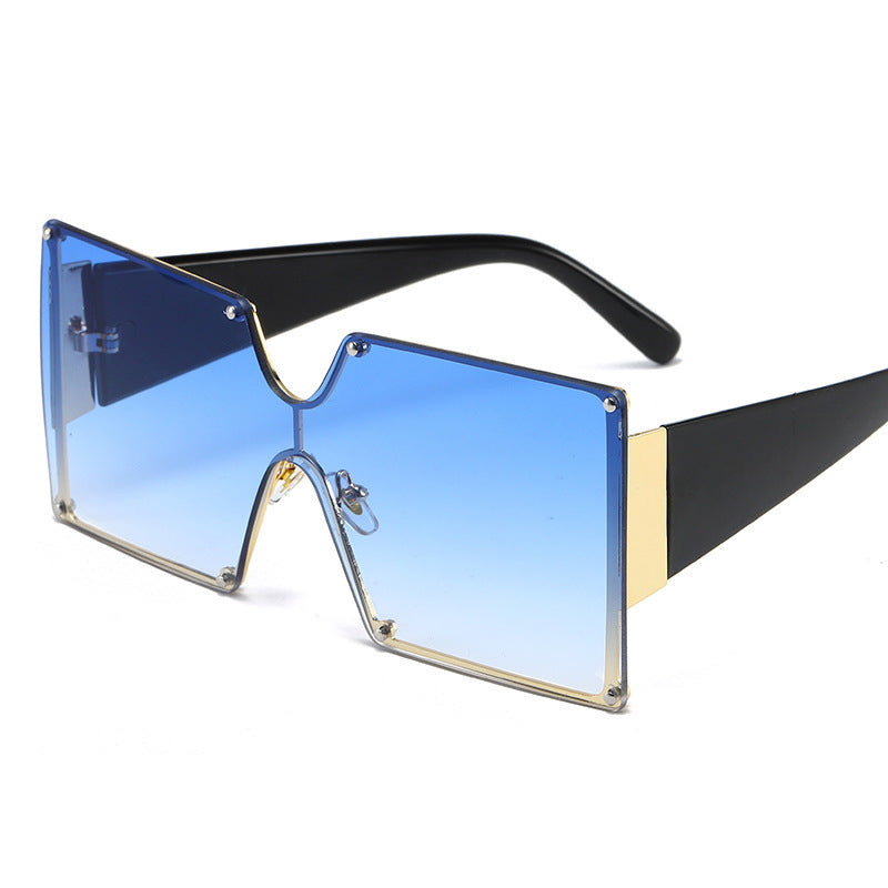 Oversized Square Gold Framed Sunglasses - Uniqua Treasures