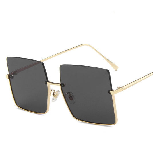 Half-Frame Trimmed Square Sunglasses - Uniqua Treasures