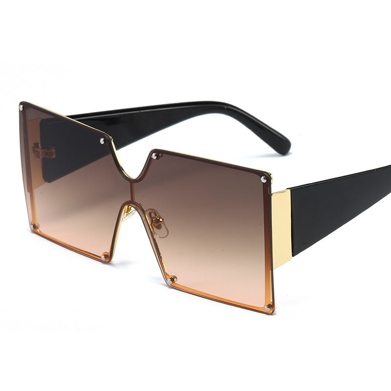 Oversized Square Gold Framed Sunglasses - Uniqua Treasures