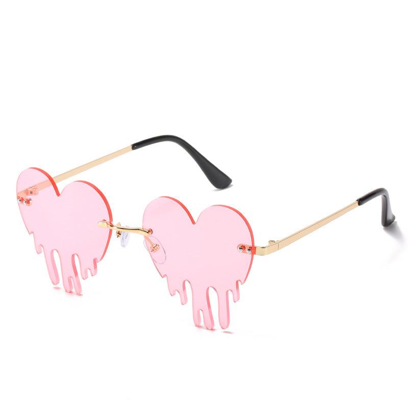 Women's Rimless Heart Tears Sunglasses - Uniqua Treasures