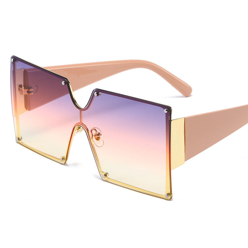 Oversized Square Gold Framed Sunglasses - Uniqua Treasures