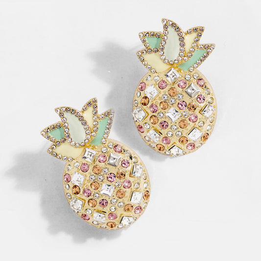 Diamond Pineapple Earrings - Uniqua Treasures