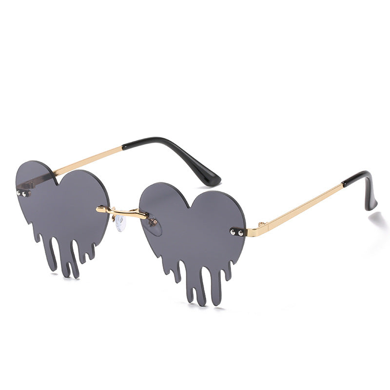 Women's Rimless Heart Tears Sunglasses - Uniqua Treasures