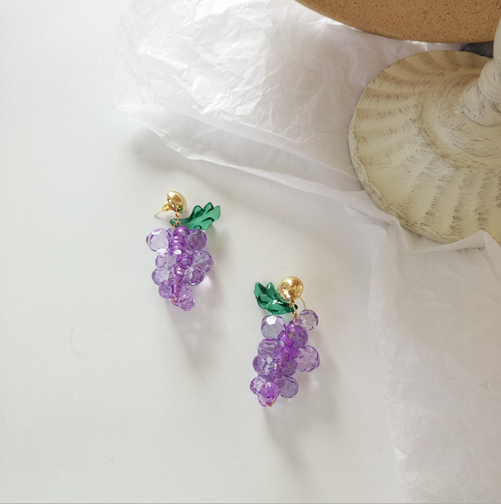 Large Grape Earrings - Uniqua Treasures