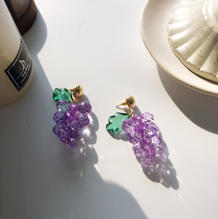 Large Grape Earrings - Uniqua Treasures