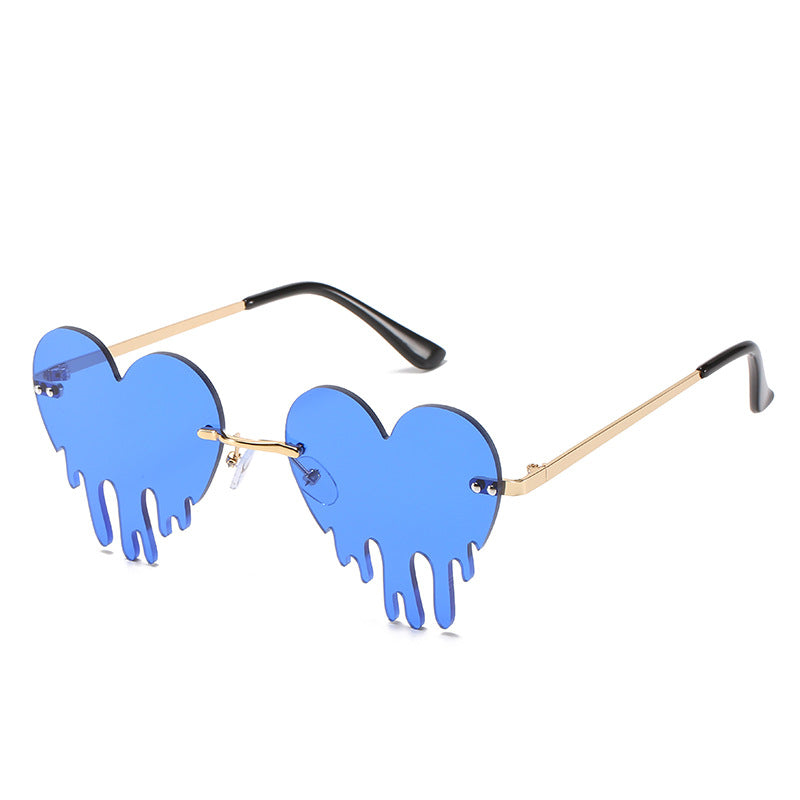 Women's Rimless Heart Tears Sunglasses - Uniqua Treasures