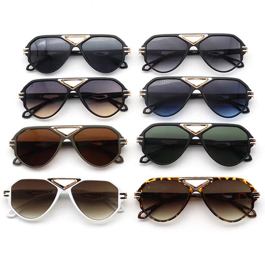 Mens Gold Trim Aviator Sunglasses - Uniqua Treasures