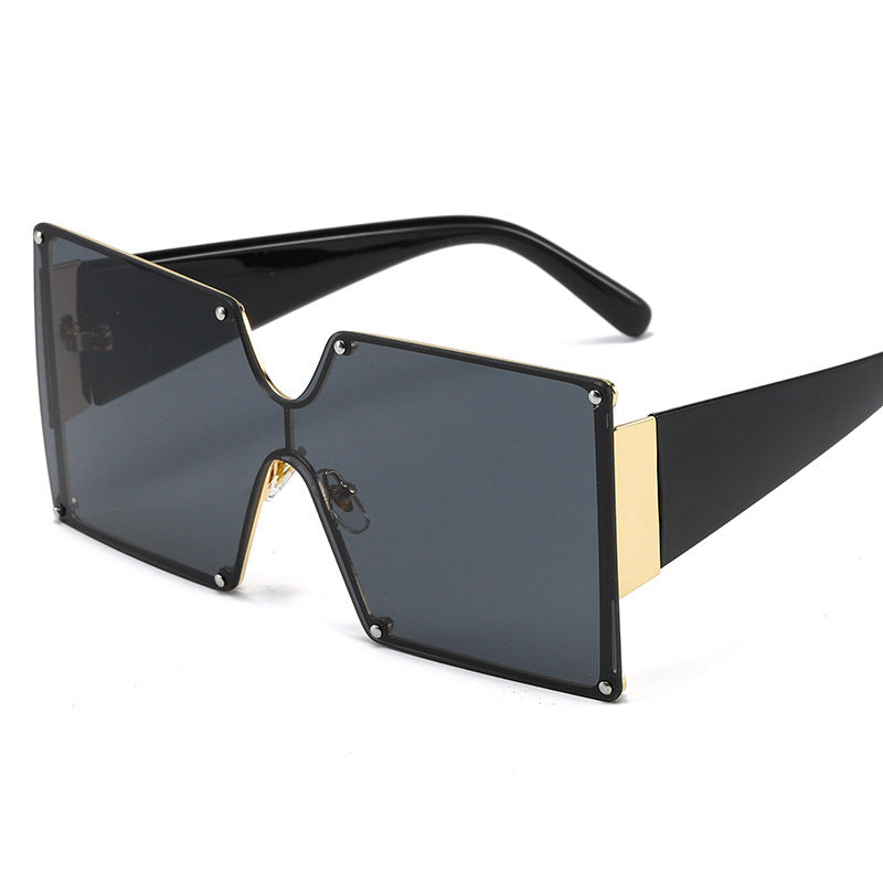 Oversized Square Gold Framed Sunglasses - Uniqua Treasures