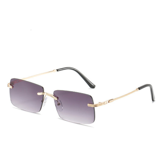 Gold Frameless Rectangle Sunglasses - Uniqua Treasures