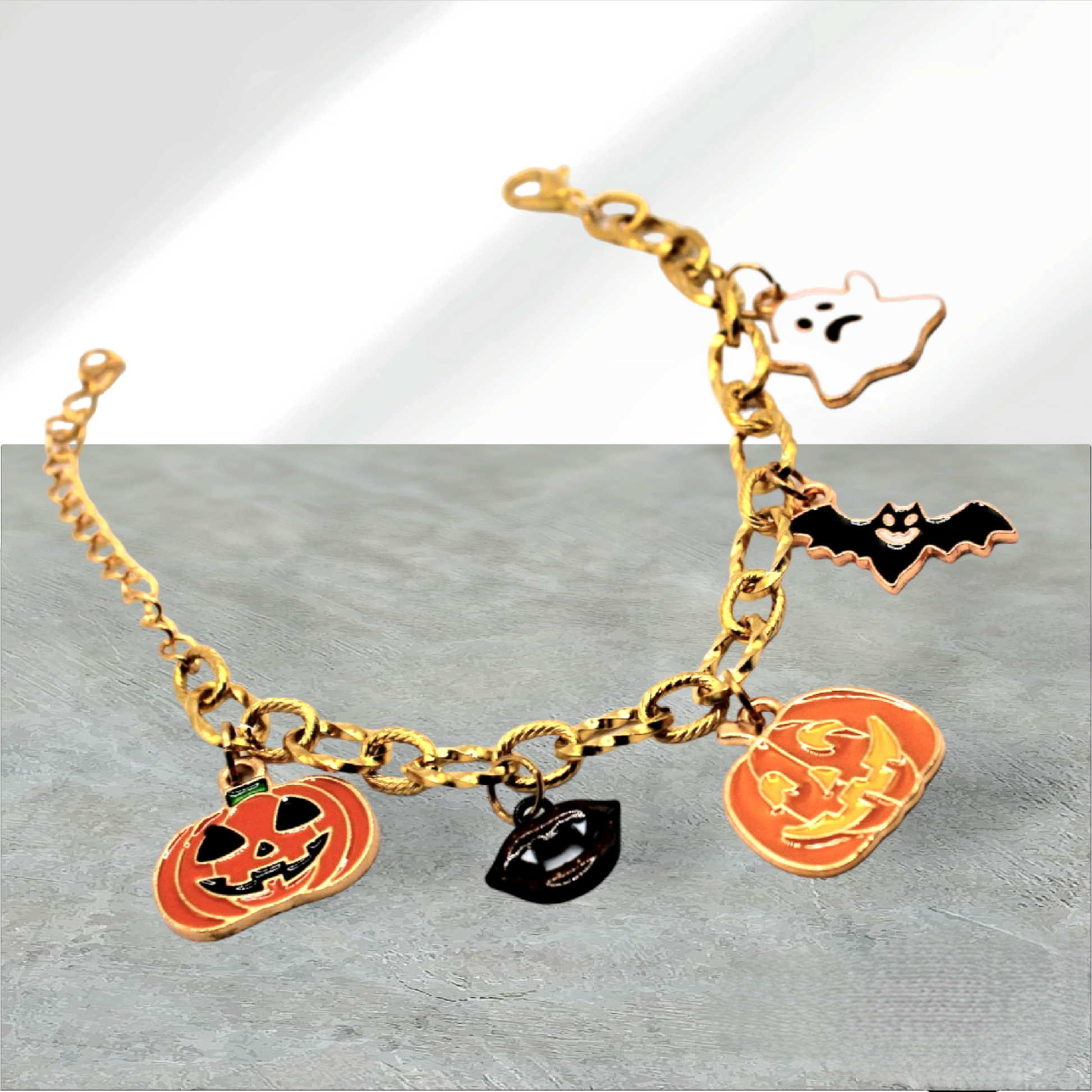 Halloween Gold Charm Bracelet - Uniqua Treasures