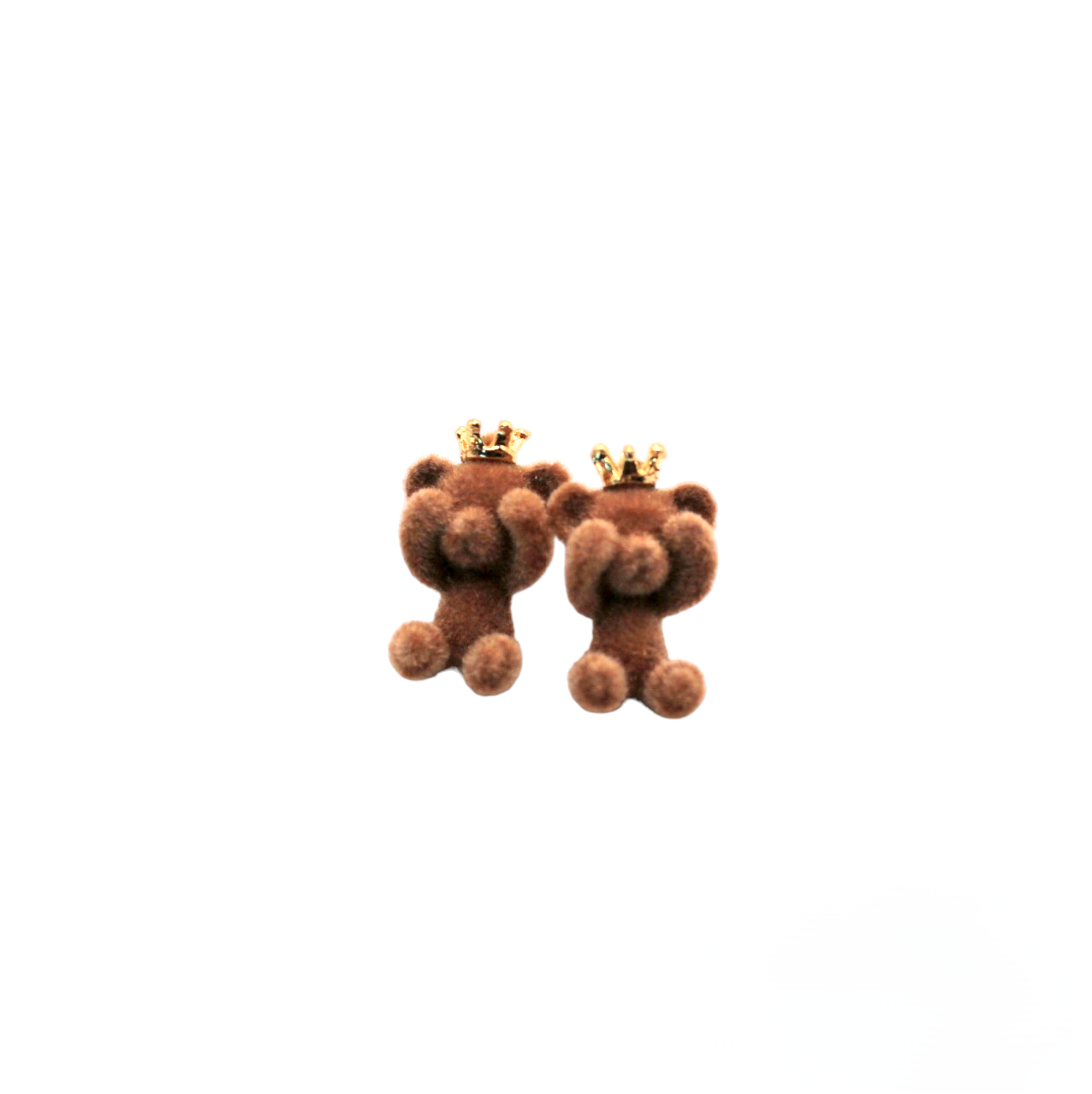 Crowned Teddy Bear Earrings - Uniqua Treasures