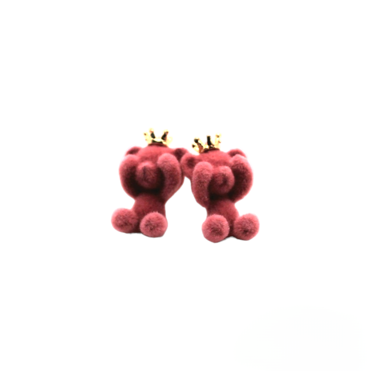 Crowned Teddy Bear Earrings - Uniqua Treasures