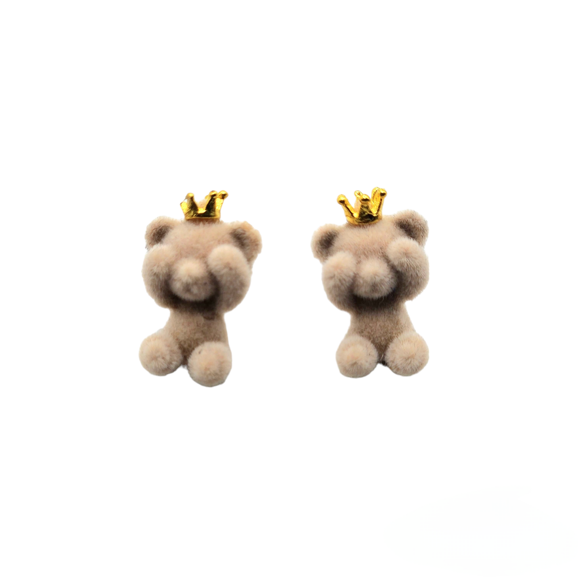 Crowned Teddy Bear Earrings - Uniqua Treasures