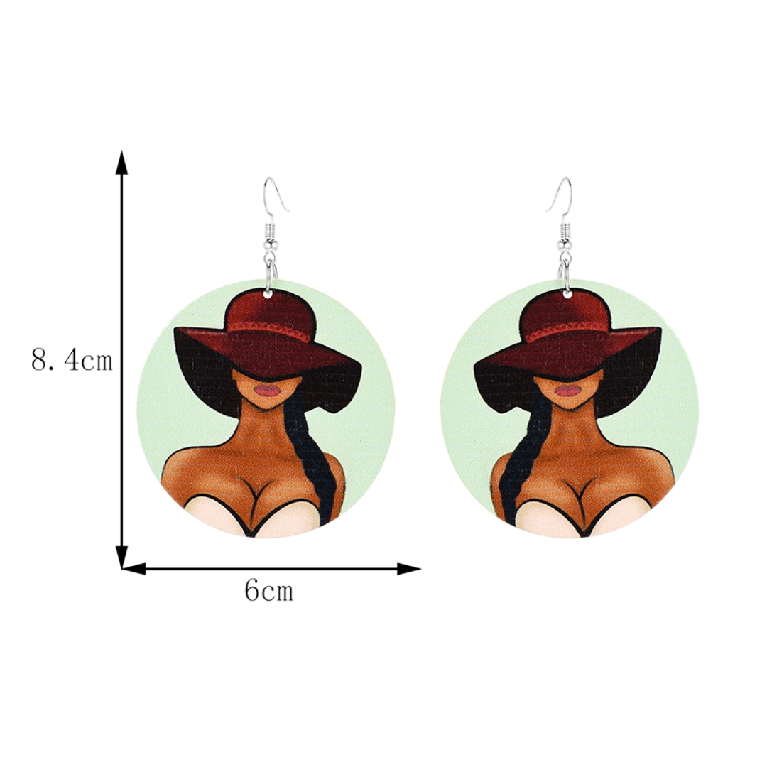 Classy Woman Wooden Earrings - Uniqua Treasures