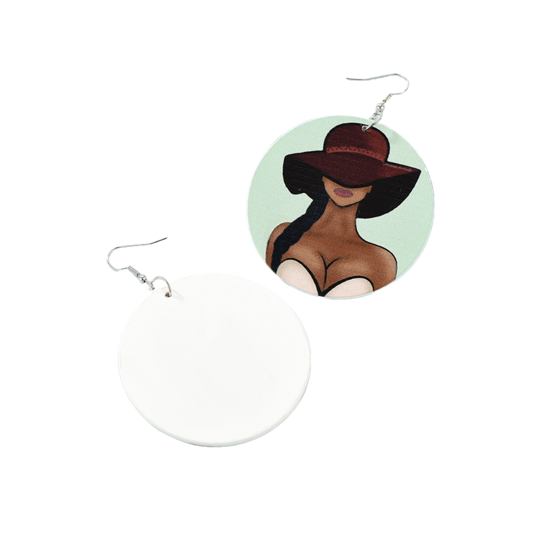 Classy Woman Wooden Earrings - Uniqua Treasures