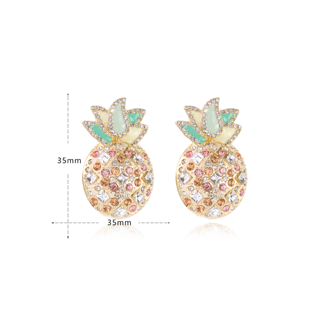 Diamond Pineapple Earrings - Uniqua Treasures