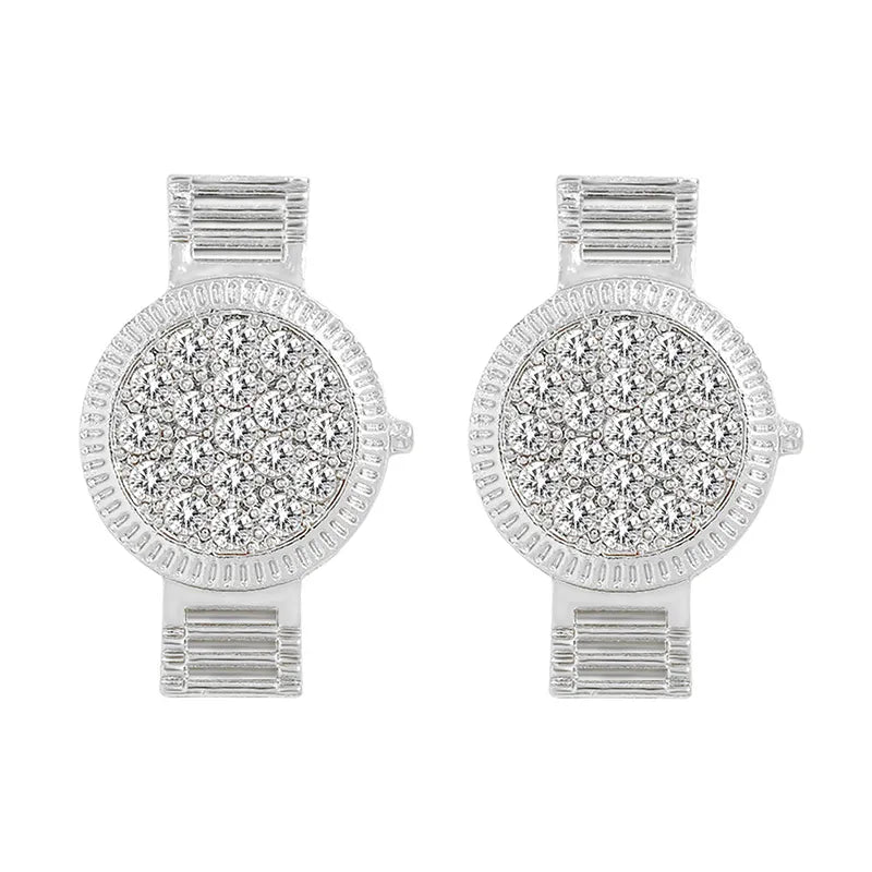 Rhinestone Watch Stud Earrings - Uniqua Treasures