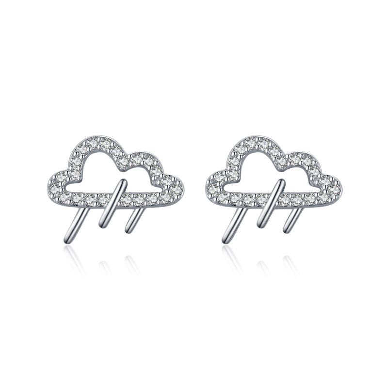 Silver Rain Cloud Earrings