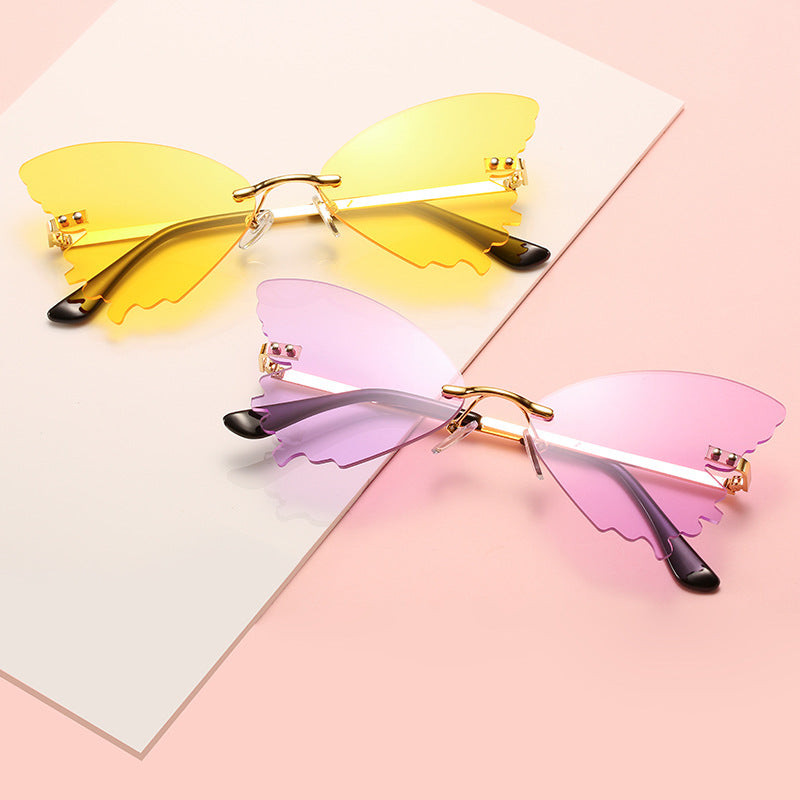 Butterfly Rimless Sunglasses - Uniqua Treasures