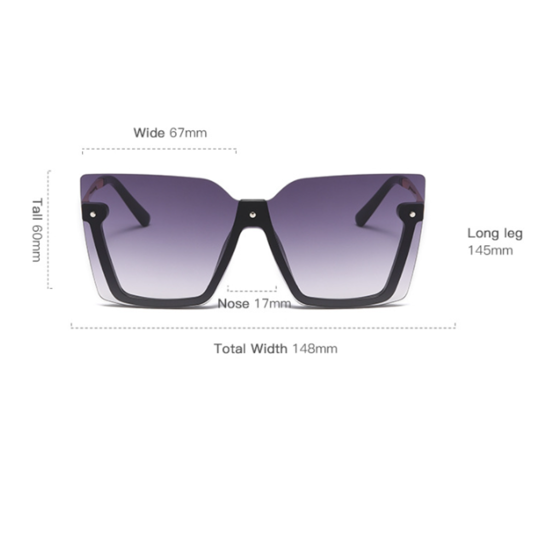 Bottom Line Squared Rimless Sunglasses - Uniqua Treasures