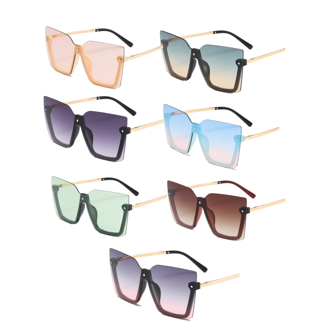 Bottom Line Squared Rimless Sunglasses - Uniqua Treasures